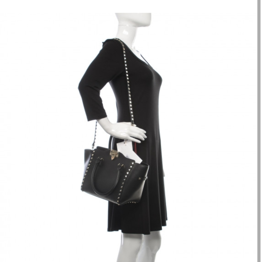 Valentino Garavani Black Tote with Silver Studs - Picture 2 of 13